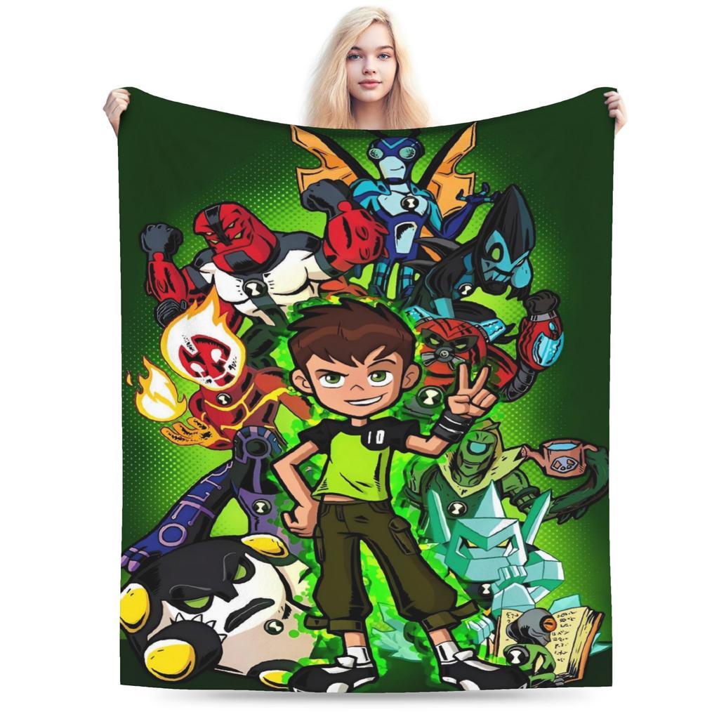 Ben 10 Omnitrix Pluszowy Koc Dziewczynki Chłopcy Flanelowy Koc Na Kanapę Łóżko Miękki Niestandardowa Jakość Narzuta Pomysł Na Prezent
