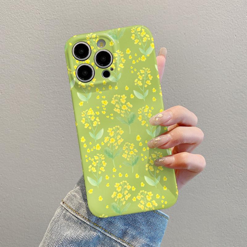 Creative Yellow-Green Floral iPhone 17 Pro Max Cartoon Phone Case 