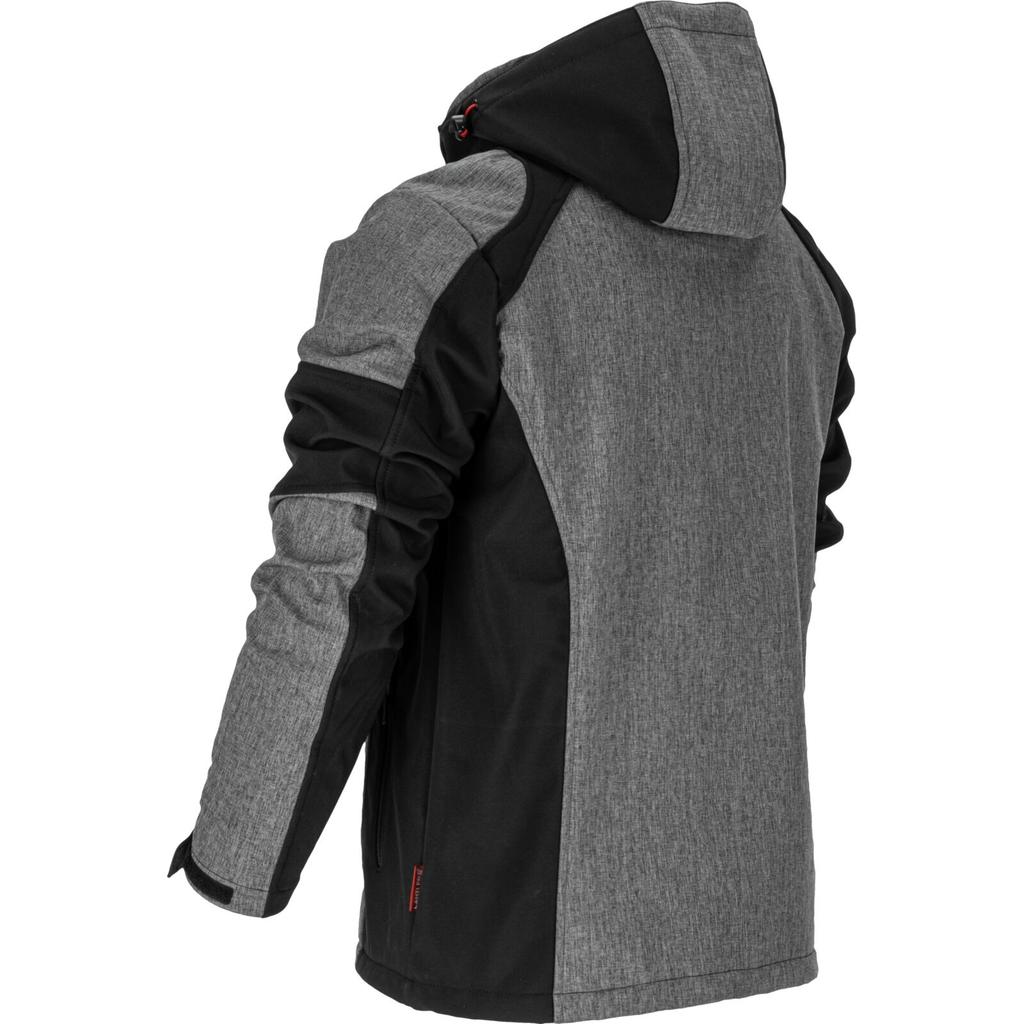 Softshell Jacket With Hood, Gray-Black-Red, "", Ce, Lahti