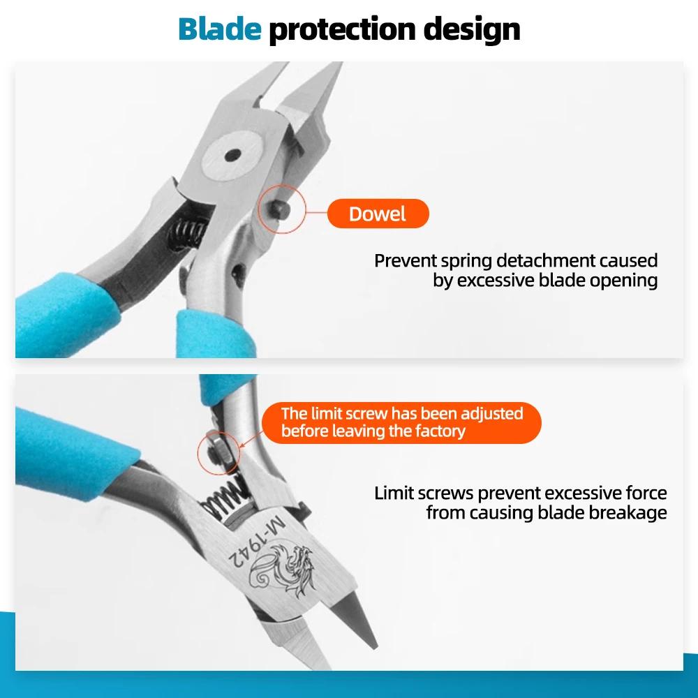 MJL M-1942 Model Pliers Non-slip Grip Sprue Cutter Ultra-thin Single Blade Gundam Nipper Plastic Model Cutting and Building DIY
