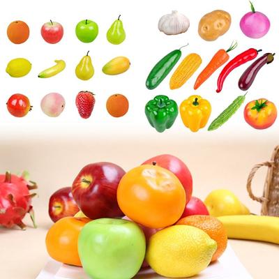 12PCS/Set Food Model Desktop Ornament Photography Props Artificial Apple Fake Peach Lemon Lifelike Orange Simulation Fruits