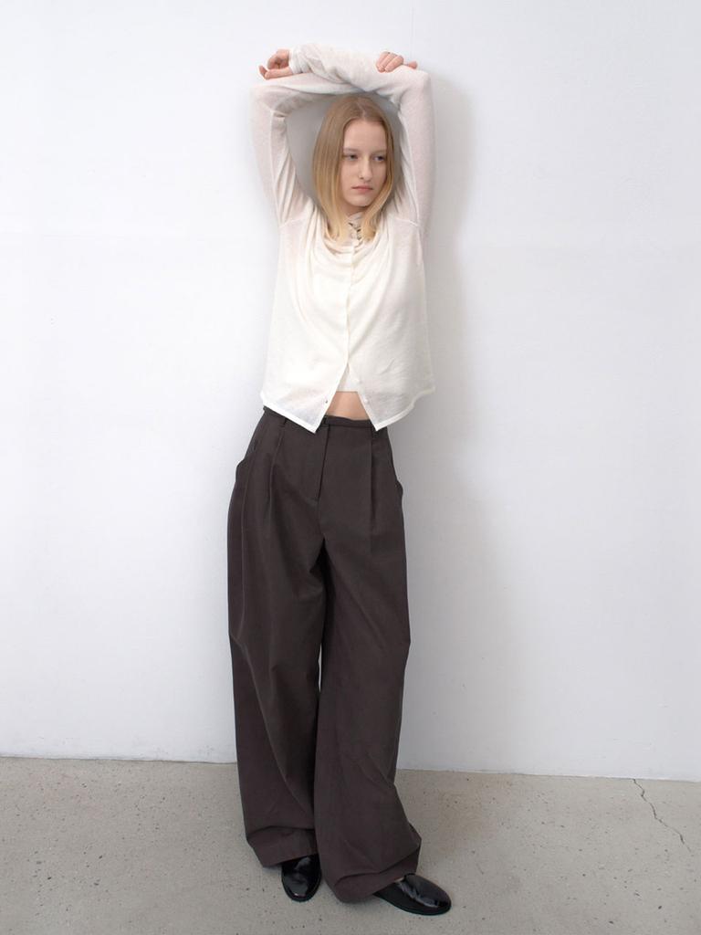 ATELIER NAIN Belted Two Tuck Wide Pants S(Pt-5722)
