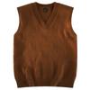 Mens V-Neck Knit Vest Lazy Style Sleeveless Sweater Retro Fashion Cardigan Layering