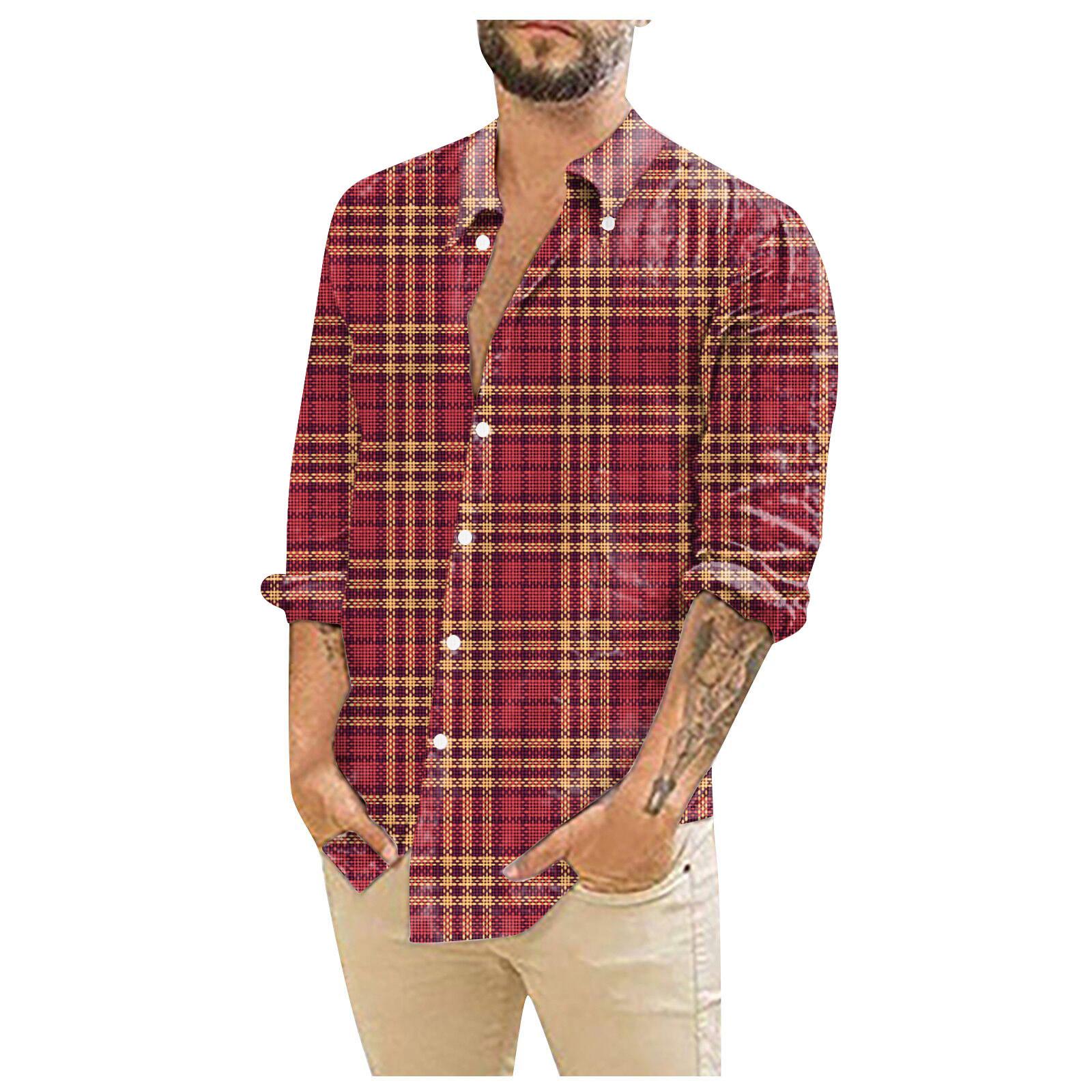 

Дизайнерская весна-лето мужская повседневная 3D-хэллоуинская печать Гавайская рубашка Блузка Рубашки с длинным рукавом L красный