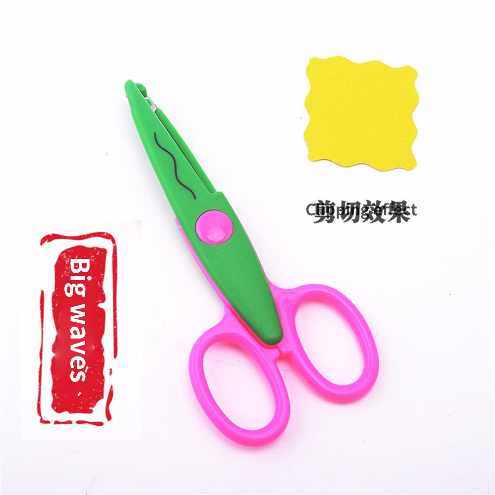 Kids Paper Craft Scissors 6 Cutting Patterns Curved Edges DIY Decorative Cartoons Lace Scissor Scrapbook Album Photos