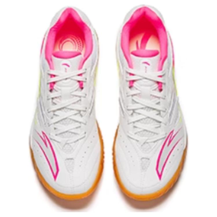 Anta Wing Table Tennis Badminton Shock Absorption Support Wear Resistant Non Slip Low Top Training Shoes Men sneaker White Pink 412510961-5