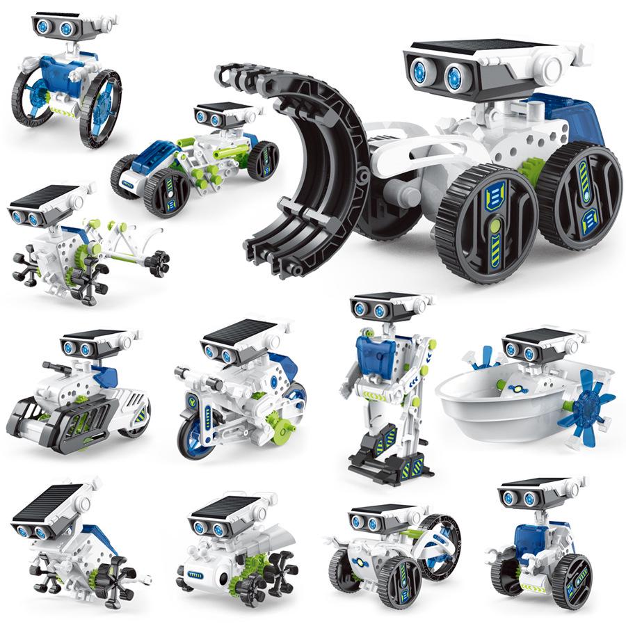 DIY 12-in-1 Solar-Powered Educational Robot Kit for Kids