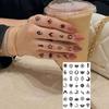 1 Hoja Araña Letra Flor Patrón Pequeño Tatuajes Temporales Para Mujeres Dedo, Pegatina de Tatuaje Falso Realista de Larga Duración