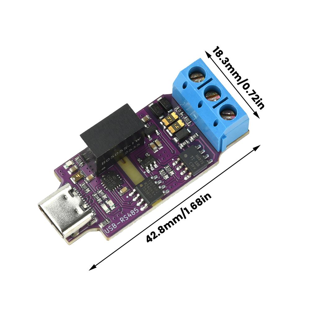 2Mbps Communication Power Isolation Module USB To RS485 Isolated Serial Port Module Automatic Commutation High Speed Type C