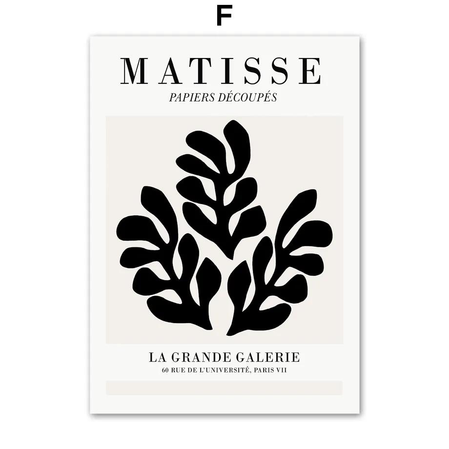 Black Abstract Matisse Coral Birds Leaves  Nude Wall Art Print Nordic Poster Canvas Painting Home Decor Pictures For Living Room