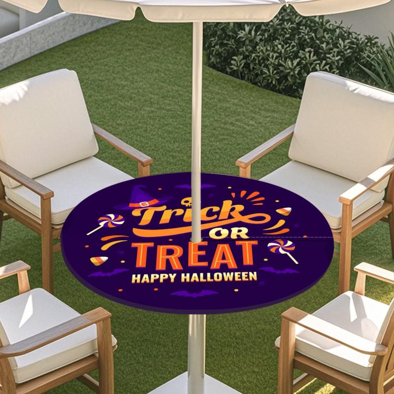 Outdoor Round Table Cover With Umbrella Hole Waterproof Elastic Edge Patio Garden Deck