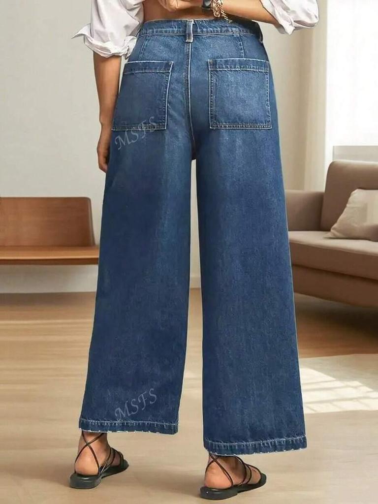 Q 92322 Plus Size Wide Leg Cross-Border Jeans