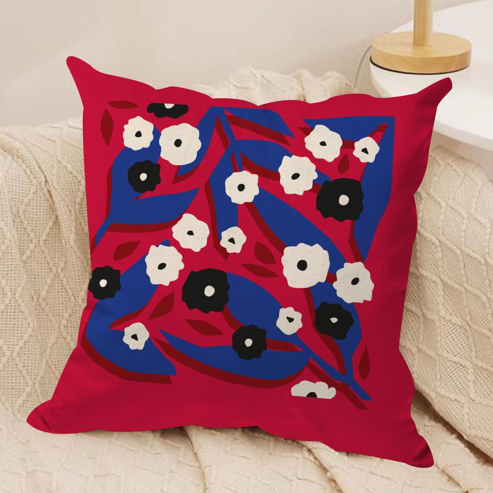 Plants and Flowers Cushion Cover Soft Plush Fabric Double-Sided Printed Sofa Cushion Cover for All Seasons Home Decor Gift