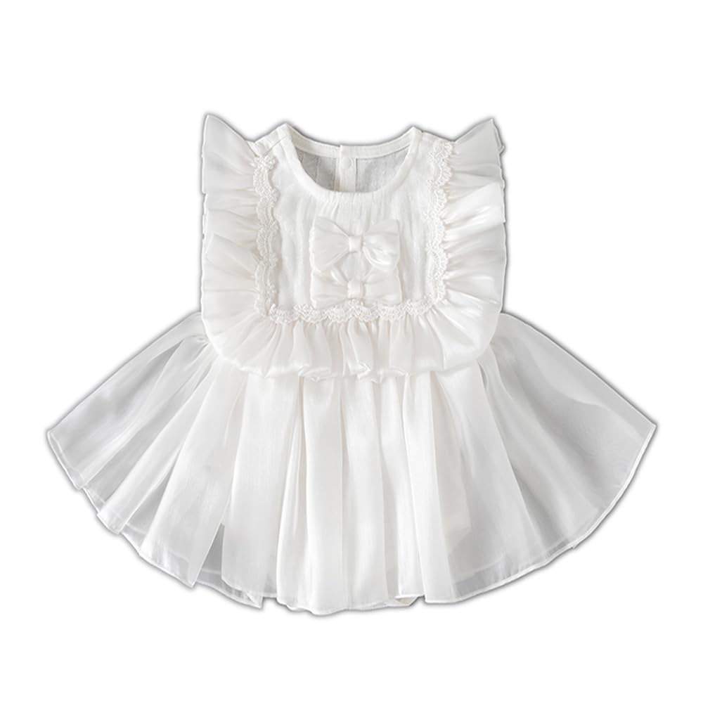 Reegoo Peter Baby Lace Ceremonial Summer Newborn Baby Shower Size Months Girl's Dress, Outfit, 100% Cotton, Outfit, Outfit, Gift, White, 80, 9-12