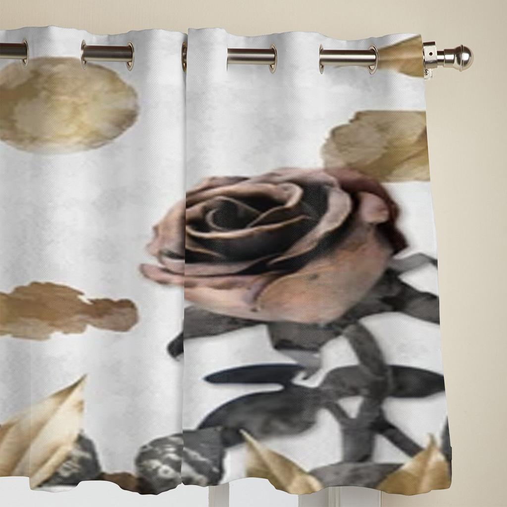 Vintage Dunkelrosa Buntglasfenster Vorhänge für Wohnzimmer Schlafzimmer Luxus Modern Küchenvorhänge Stoffdraperien