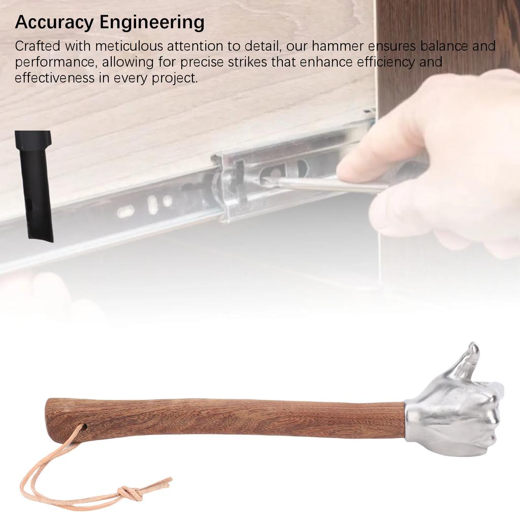 Hammer Hand Wooden Handle Stainless Steel Head Multifunctional Hammer for Construction Gardening Household Use
