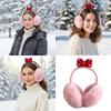 Multipurpose Plush Thermally Earmuffs With Cute Bows Design Comfortable Winter Ear Warmers For Cold Weather Activities