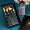 4PCS Stainless Steel Dinnerware Mirror Polished Cutlery Set With Gift Box For Festival Dinner Knife Fork Spoon Teaspoon