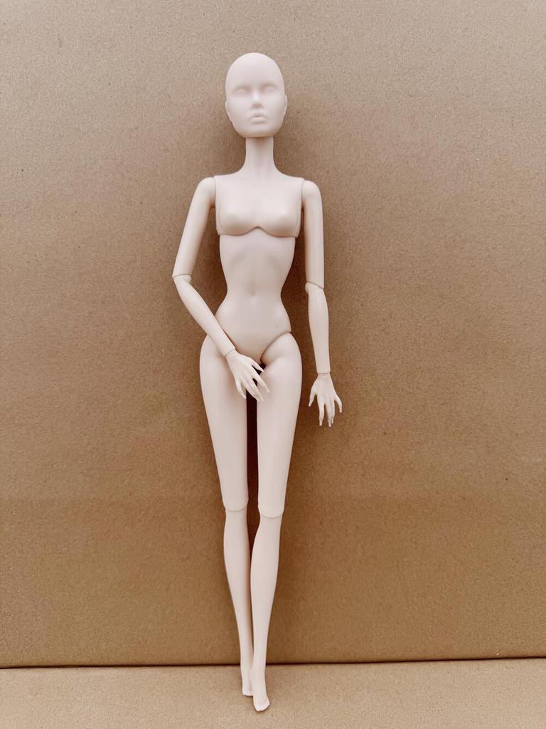 Vintage 1/6 PP Face Mold Doll Figures Joints Movable Solid Doll 30cm Blank Face Head Make Up Practice DIY Doll Playing Parts