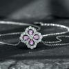 Gica Gema High Carbon Diamond Pendants Necklace 925 Sterling Silver Pink Gemstone Romantic Fine Jewelry Wedding Party Gifts New Trend