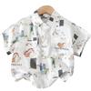 Boys' Summer 2026 Cartoon Short Sleeve Shirt - Trendy, Stylish & Casual