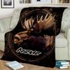 1PC Custom Name Moose Portrait Frame Outdooor Flannel Blankets Throw Blanket All-Season Throw Gift Bedspread for Couch, Bed, Camping Holiday Birthday