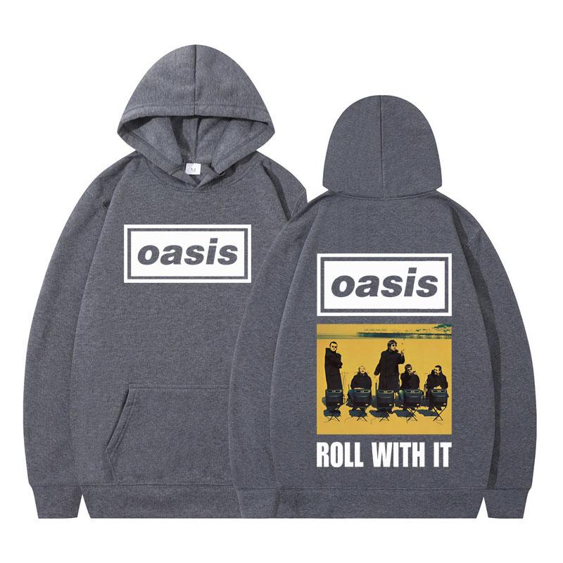 OASIS Live 25 Tour Vintage Hoodies Men Fashion Hip-hop  Oversized Tracksuit Gothic Punk High Quality Pullover Streetwear