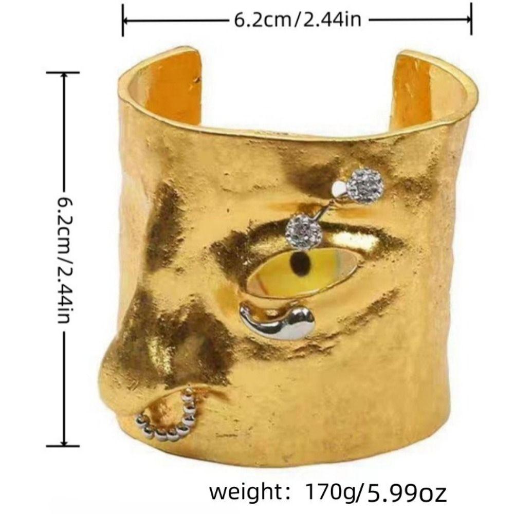 Vintage Exaggerated Open Bangle Five Senses Geometric Cuff Bangles Girls Gift