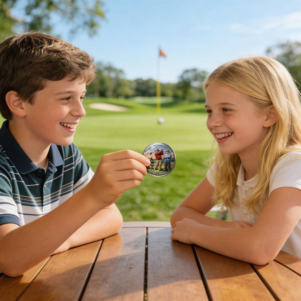 Grumpy Old Man Golf Club Commemorative Coin, Double-Sided Collector For Golfers, Old Bastards Golf Club Coin, Perfect Gift For Golfers