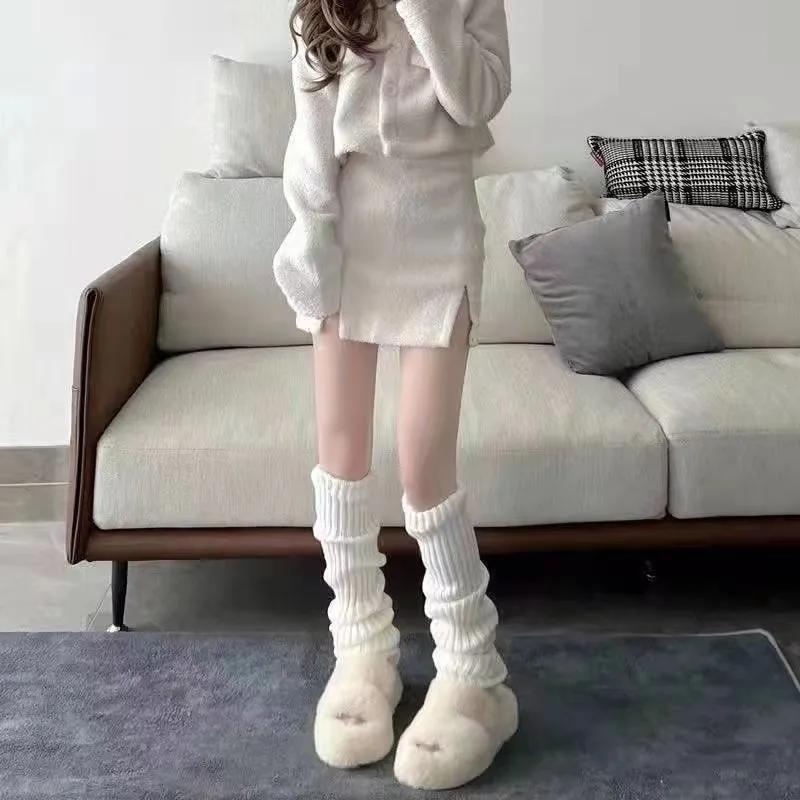 70cm Women Sexy Long Knitting Leg Warmers Foot Cover Leg Warm Uniform Cosplay Sweet Lolita Girls Boot Pile Up Socks