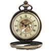 Bronze Hollow Dragon Display Half Hunter Mechanical Pocket Watch Cool Antique Pendant Manual Mechanism Pocket Clock Gift Male