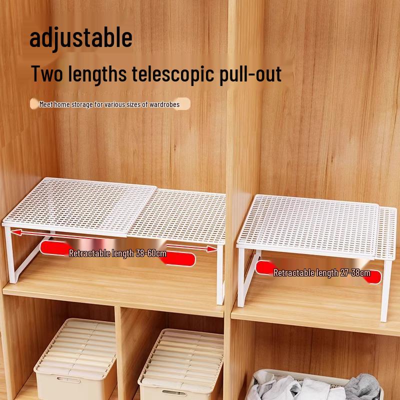 Wardrobe Retractable Partition Shelf: Cabinet Organizer & Shoe Divider Rack