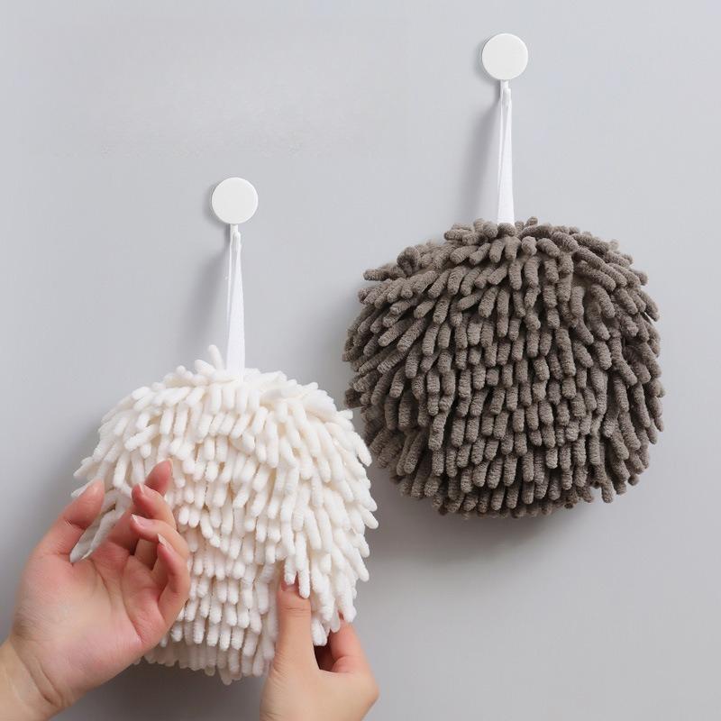 17x17cm Soft Snow Neil Rubbing Handball Hanging Type Absorbent Quick Drying Towels Kitchen and Bathroom Hanging Ring Type Ultra-fine Fiber Towel Ball