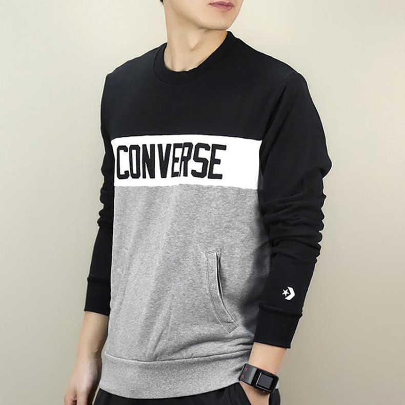 Converse Sweatshirt Men's Black Gray 10007807-A01