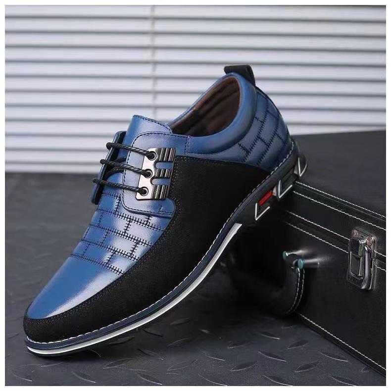 Men's Large Size Leather Lace-Up Casual Shoes - Versatile Korean Style Fashion Sneakers for Business and Everyday Wear (Sizes 47-48)