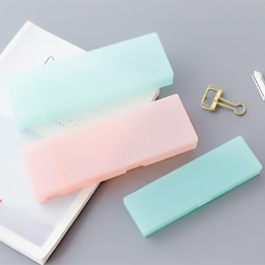 

Мини Пластиковый Полупрозрачный Матовый Пенал Подставка Коробка Студенческие Канцелярские Товары (белый)