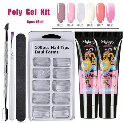 Súprava 15 g akrylového polygélu na nechty UV LED UV Nails Skutočná kvalita Rýchle schnutie s čistou farbou na budovanie gélu na nechty s dlhotrvajúcim kryštálom