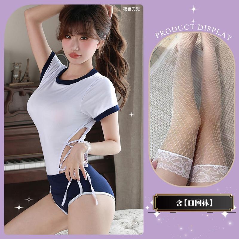 Youth Campus Student Parts Sports Gymnastics Two-piece Suit Sexy Pure Wind Sweet Swimsuit Sailor Suit