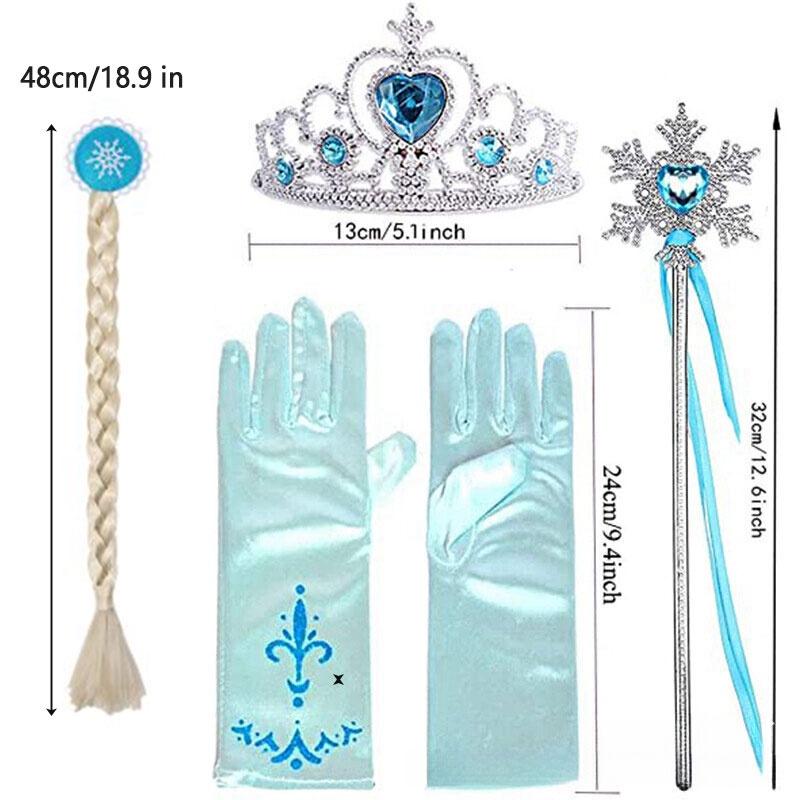 Платье принцессы Эльзы для девочек, костюм на Хэллоуин, детское сказочное платье Set