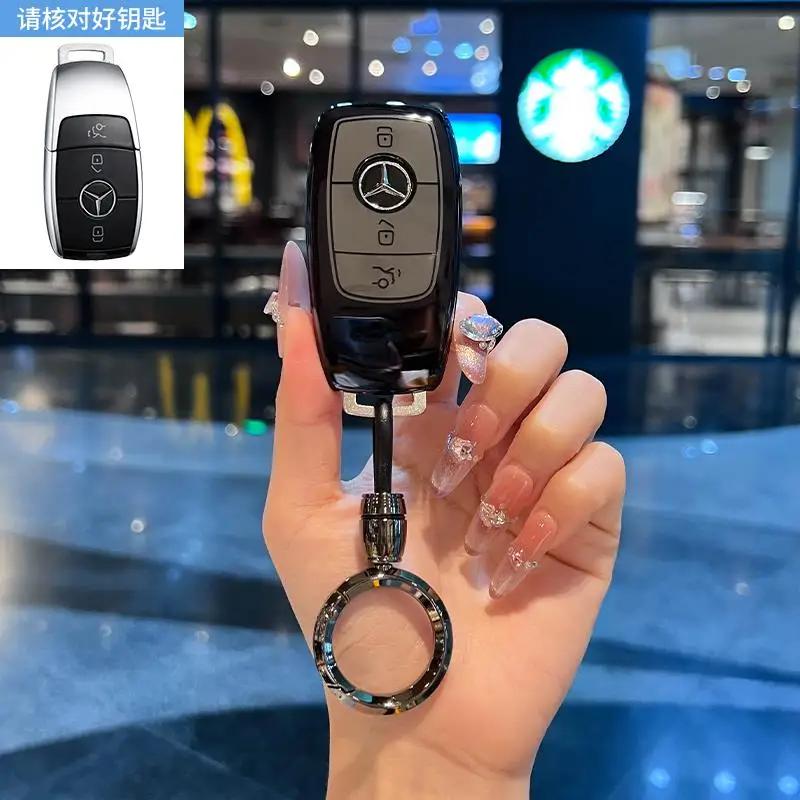 TGM3   Female Key Case for Mercedes Benz CLS CLA GL R SLK AMG A B C S Class 3 Button Remote Car Key Cover Holder Keychain Accessories