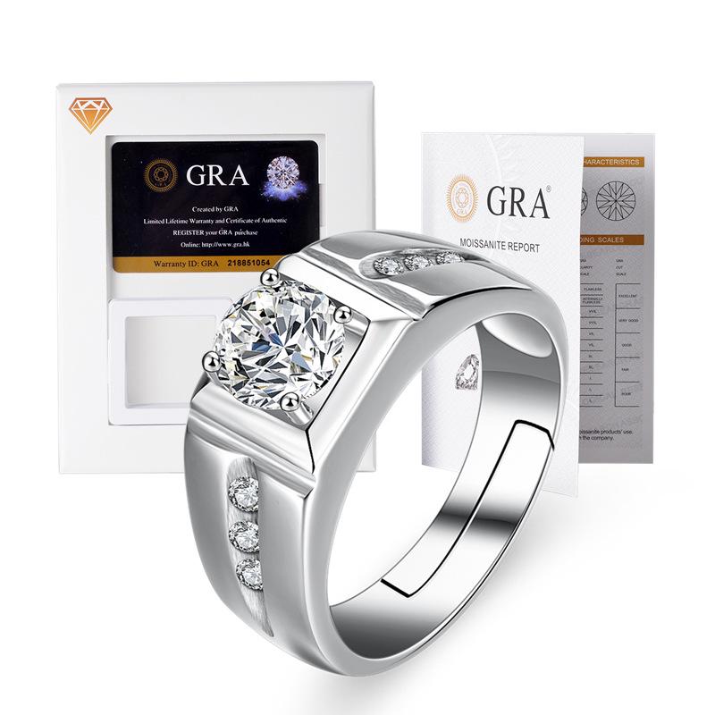 

Кольцо из стерлингового серебра 925 пробы с муассанитом весом один карат в коробочной упаковке Moissanite [GRA Boxed]