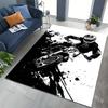 1PC Black and white motocross cornering Print Carpet for Living Room Bedroom Sofa Home Decor Rus Non-slip Floor Mat Luxury Gift