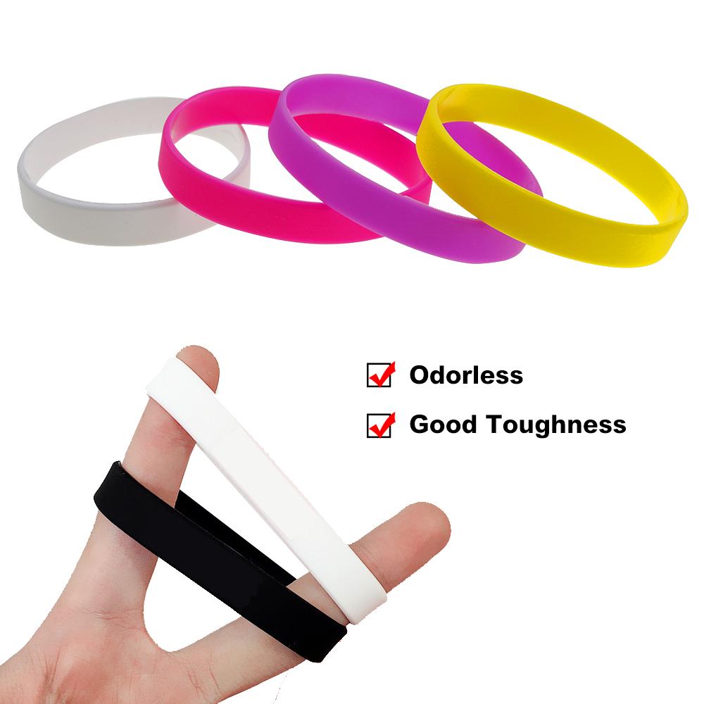 1Pcs 10 Colour Silicone Handring Sports Wrist Band Bangle For Women Men Fashion Casual Rubber Bracelets Good Toughness Odorless