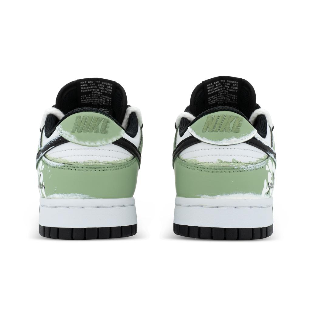 Nike Dunk Matcha Flower Language Low Top Skateboard Shoes Unisex White Green HF5441-100(team1369-)