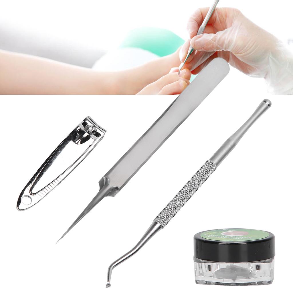 Ingrown Toe Nail Correction Pad Nail Clipper Ingrown Toenail Lifter Tweezers Pedicure Tools(12pcs