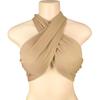 Spring Women's Solid Color Halter Neck Bandeau Top with Tie-up Chest Wrap