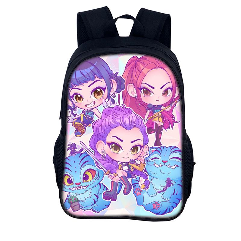 K-Pop Demon Hunters Children Backpack 16-Inch Student School Bag Double Shoulder Bag