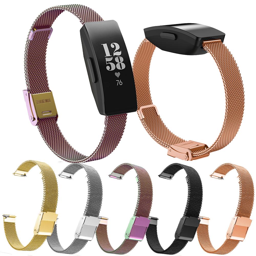 Buckle Design Stainless Steel Fine Mesh Milanese Smart Watch Strap Replacement for Fitbit Inspire/Inspire HR/ACE2