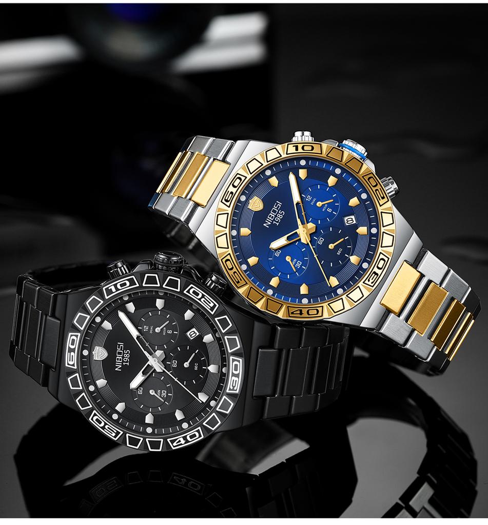 Business Men Watches Luxury Quartz Watches for Men Stainless Steel Waterproof Wristwatches Reloj Hombre