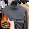 Men's Luxury 700g Velvet-Lined Stand Collar Half-Zip Heavyweight Hoodie - Warm, Lightweight, Autumn/Winter Solid Color.